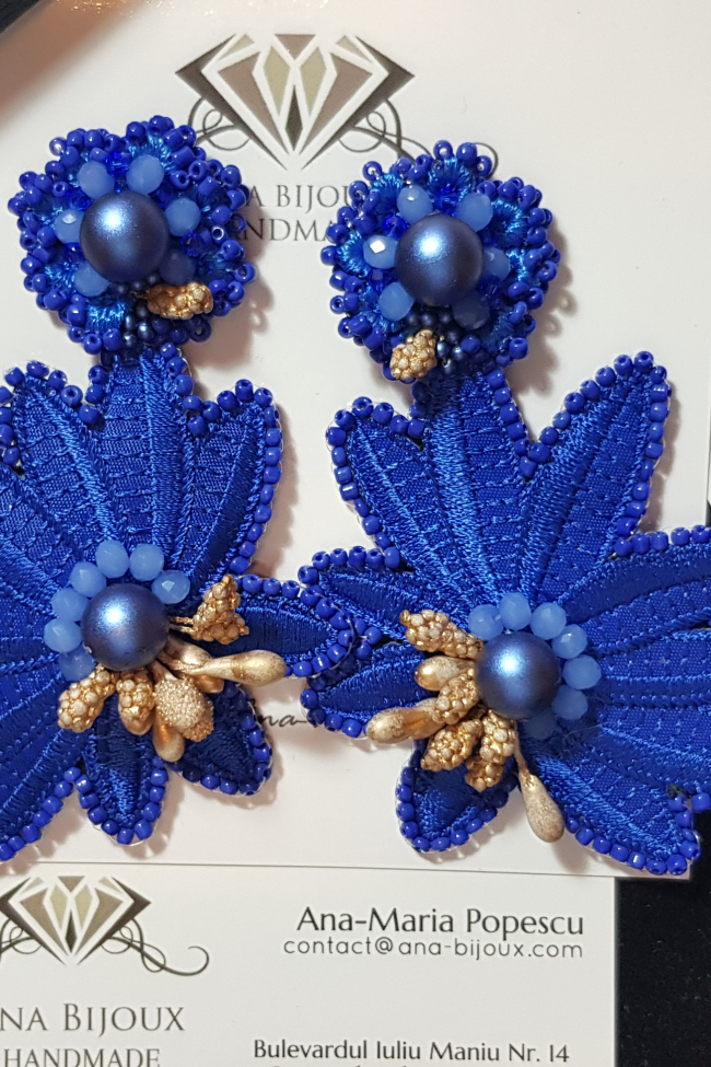 Blue Margret Antic Gold Ana Bijoux Handmade