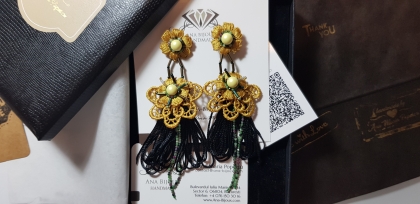 Gold-Embroidery Swarovski Handmade Ana Bijoux Handmade